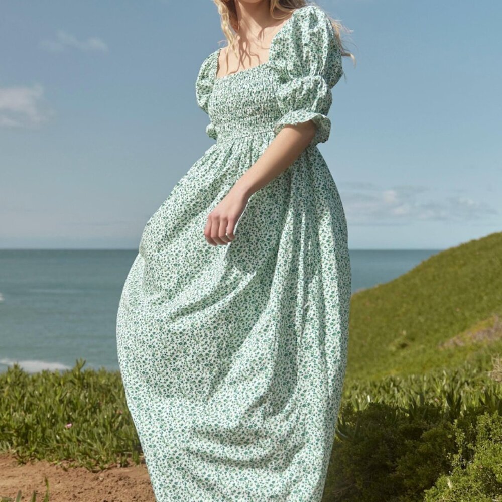 Eddy Audra Dress Ivory Grassy Knoll Ditsy Floral Small - Picture 3 of 7